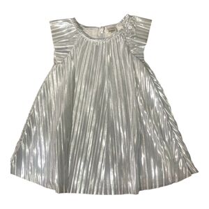 Baby B'gosh Silver Pleated Dress 18 Months